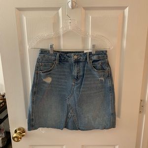 High rise jean skirt